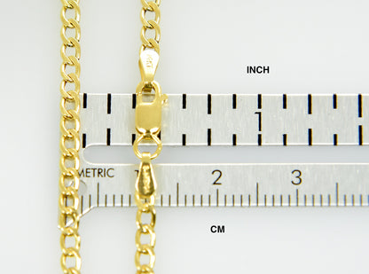 14k yellow gold 2.85mm curb link bracelet anklet choker necklace pendant chain