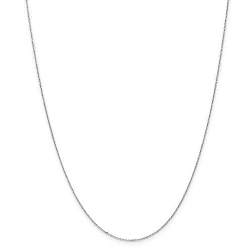 14k white  gold 0.8mm diamond cut cable bracelet anklet choker necklace pendant chain