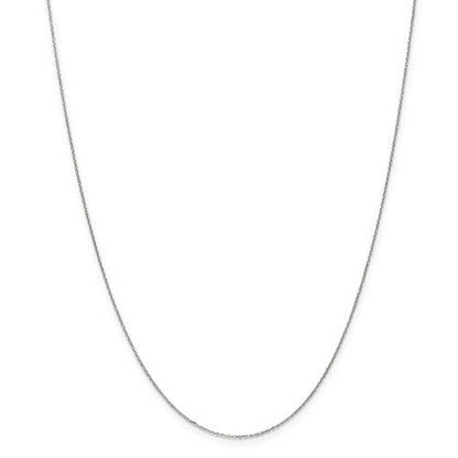 14k white  gold 0.8mm diamond cut cable bracelet anklet choker necklace pendant chain