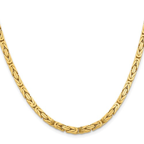 14k solid yellow gold 4mm byzantine bracelet anklet necklace choker pendant chain