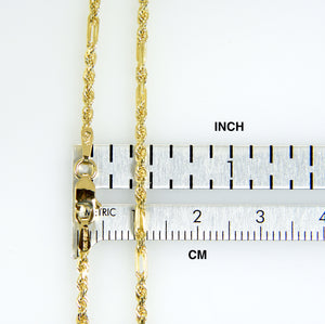 14K Yellow Gold 2.25mm Diamond Cut Milano Rope Bracelet Anklet Necklace Pendant Chain