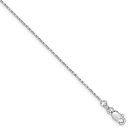 14k white gold 0.8mm spiga wheat bracelet anklet choker necklace pendant chain