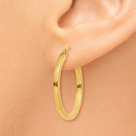 이미지를 갤러리 뷰어에 로드 , 14k Yellow Gold Square Tube Round Hoop Earrings 25mm x 2mm
