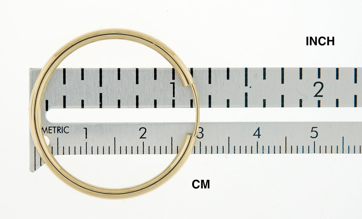 14k yellow gold round endless hoop earrings 30mm x 2mm