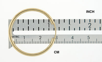 14k yellow gold round endless hoop earrings 30mm x 2mm