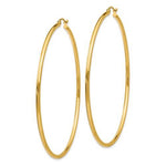 Load image into Gallery viewer, 14k Yellow Gold Classic Round Hoop Earrings 64mmx2mm
