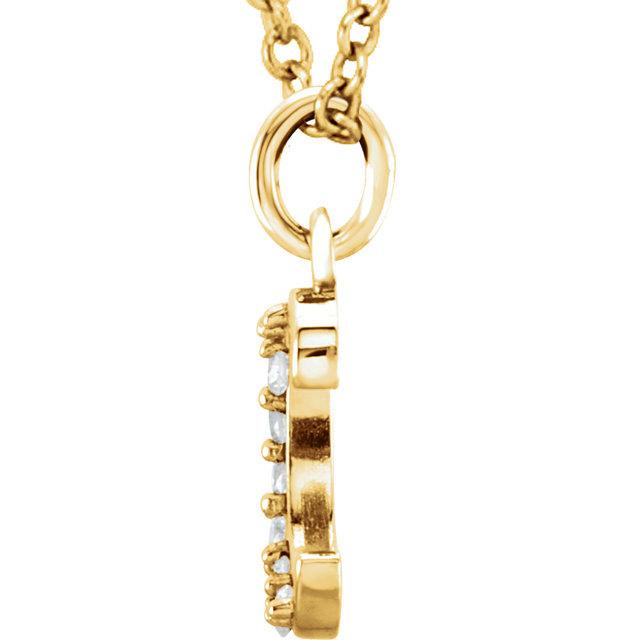 14k yellow rose white gold .03 ctw diamond tiny petite lowercase letter c initial alphabet pendant charm necklace