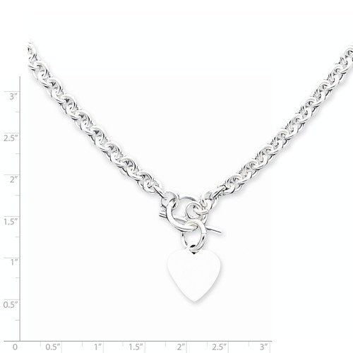 sterling silver heavyweight heart tag charm toggle necklace or bracelet custom engraved personalized monogram