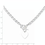 Kép betöltése a galériamegjelenítőbe: Sterling Silver Heavyweight Heart Tag Charm Toggle Necklace or Bracelet Custom Engraved Personalized Monogram
