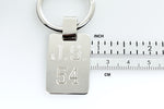Lataa kuva Galleria-katseluun, Engravable Sterling Silver Concave Rectangle Key Holder Ring Keychain Personalized Engraved Monogram
