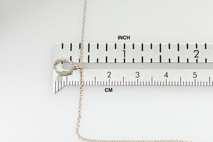 14k yellow rose white gold .03 ctw diamond tiny petite lowercase letter o initial alphabet pendant charm necklace