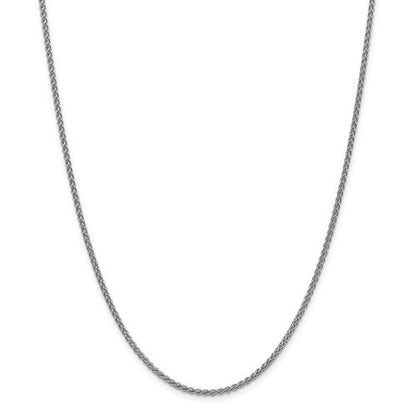 14k white gold 2mm spiga wheat bracelet anklet choker necklace pendant chain