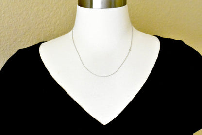 14k white gold 1.15mm cable rope necklace choker pendant chain