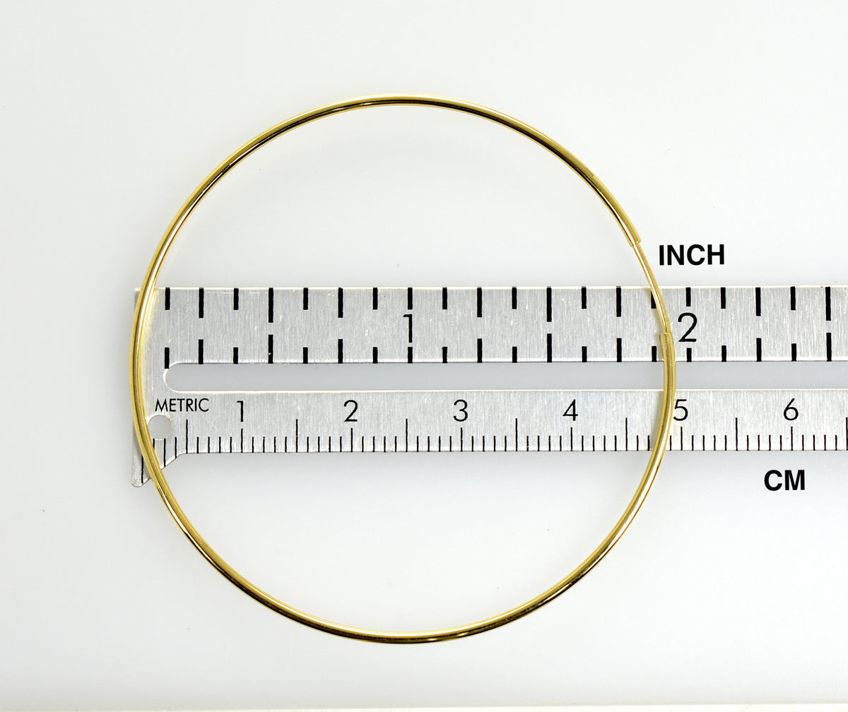14k yellow gold extra large endless round hoop earrings 52mm x 1.25mm