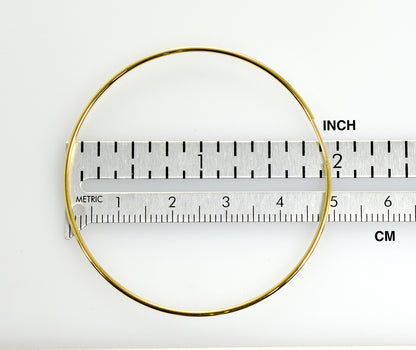 14k yellow gold extra large endless round hoop earrings 52mm x 1.25mm
