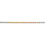 Indlæs billede til gallerivisning 14K Yellow White Rose Gold Tri Color 1.75mm Diamond Cut Rope Bracelet Anklet Choker Necklace Chain
