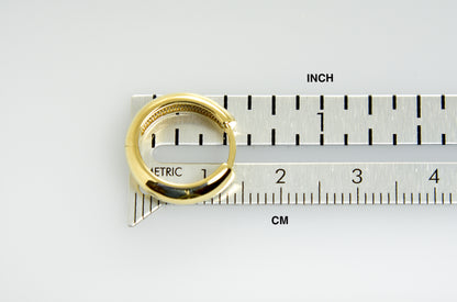 14k yellow gold classic huggie hinged hoop earrings 15mm x 15mm x 4mm
