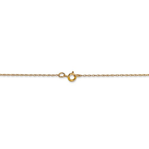 14k Yellow Gold 0.5mm Thin Cable Rope Necklace Choker Pendant Chain