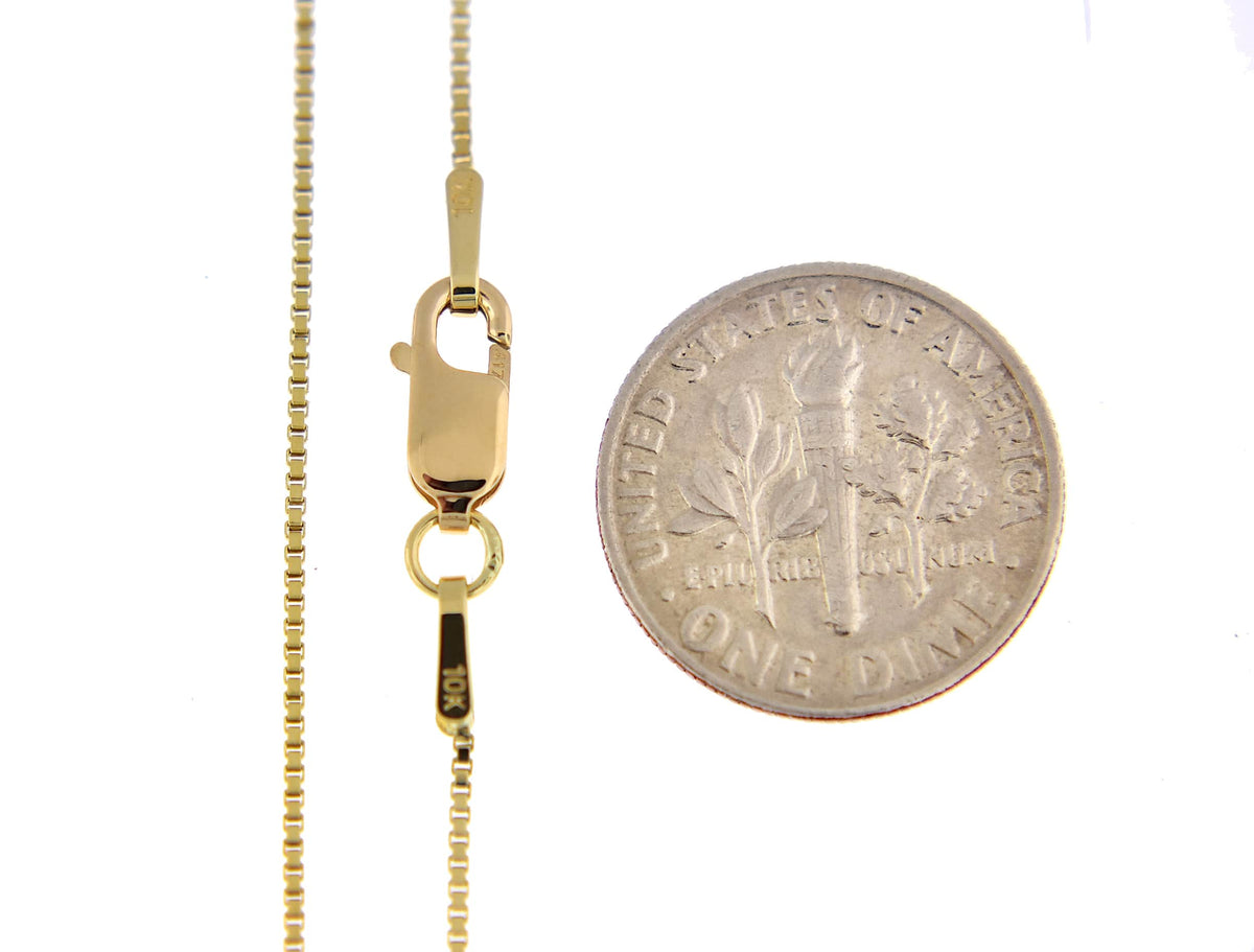 10k yellow gold 0.90mm box bracelet anklet choker necklace pendant chain