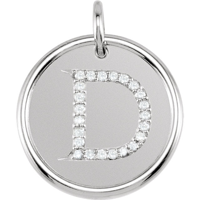 14K Yellow Rose White Gold Genuine Diamond Uppercase Letter D Initial Alphabet Pendant Charm Custom Made To Order Personalized Engraved