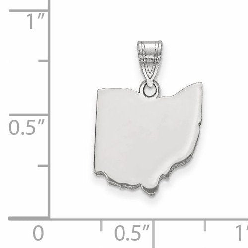 14k gold or sterling silver ohio oh state map pendant charm personalized monogram