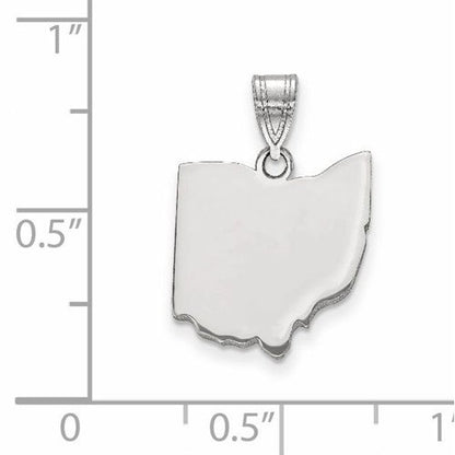 14k gold or sterling silver ohio oh state map pendant charm personalized monogram