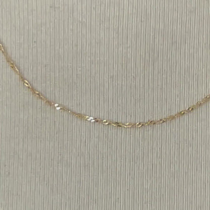14k Yellow Gold 1mm Singapore Twisted Bracelet Anklet Necklace Choker Pendant Chain
