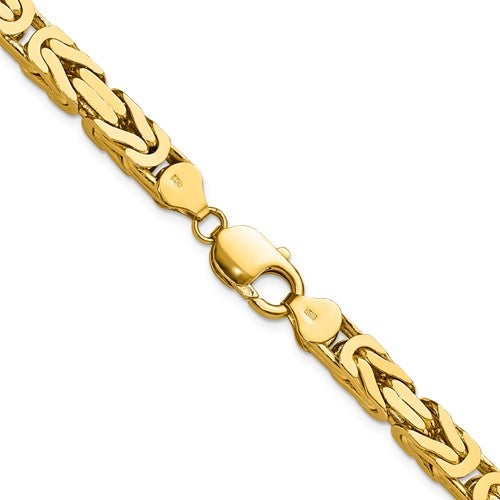 14K Solid Yellow Gold 6.5mm Byzantine Bracelet Anklet Necklace Choker Pendant Chain