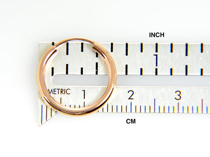 14k rose gold classic endless round hoop earrings 16mm x 2mm