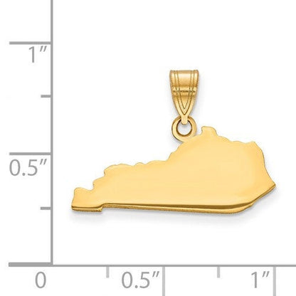 14k gold or sterling silver kentucky ky state map pendant charm personalized monogram
