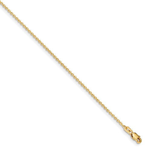 14k yellow gold 1.4mm cable bracelet anklet choker necklace pendant chain