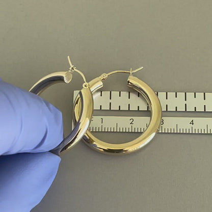 14k Yellow Gold Classic Lightweight Round Hoop Earrings 29mmx4mm