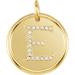 將圖片載入圖庫檢視器 14K Yellow Rose Gold White Gold Genuine Diamond Uppercase Letter E Initial Alphabet Pendant Charm Custom Made Engraved Personalized
