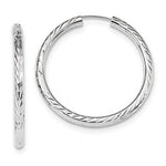 Load image into Gallery viewer, 14k White Gold Diamond Cut Classic Endless Hoop Earrings 33mm x 3mm
