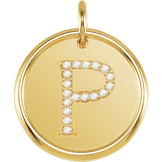 14k yellow rose white gold genuine diamond uppercase letter p initial alphabet pendant charm custom made to order personalized engraved
