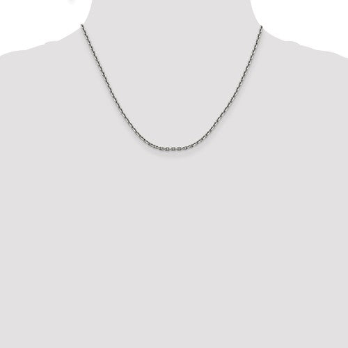 14k white gold 2.5mm diamond cut cable bracelet anklet necklace choker pendant chain