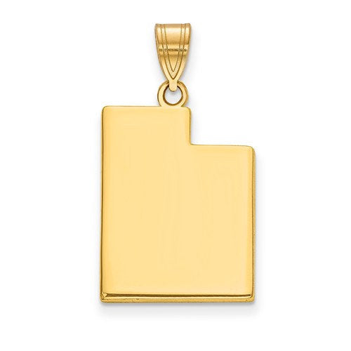 14k gold or sterling silver utah ut state map pendant charm personalized monogram