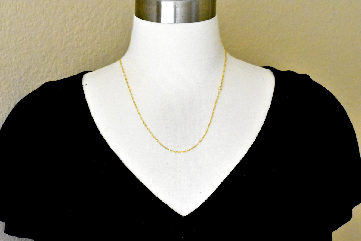 14k yellow gold 1.4mm singapore twisted bracelet anklet necklace choker pendant chain
