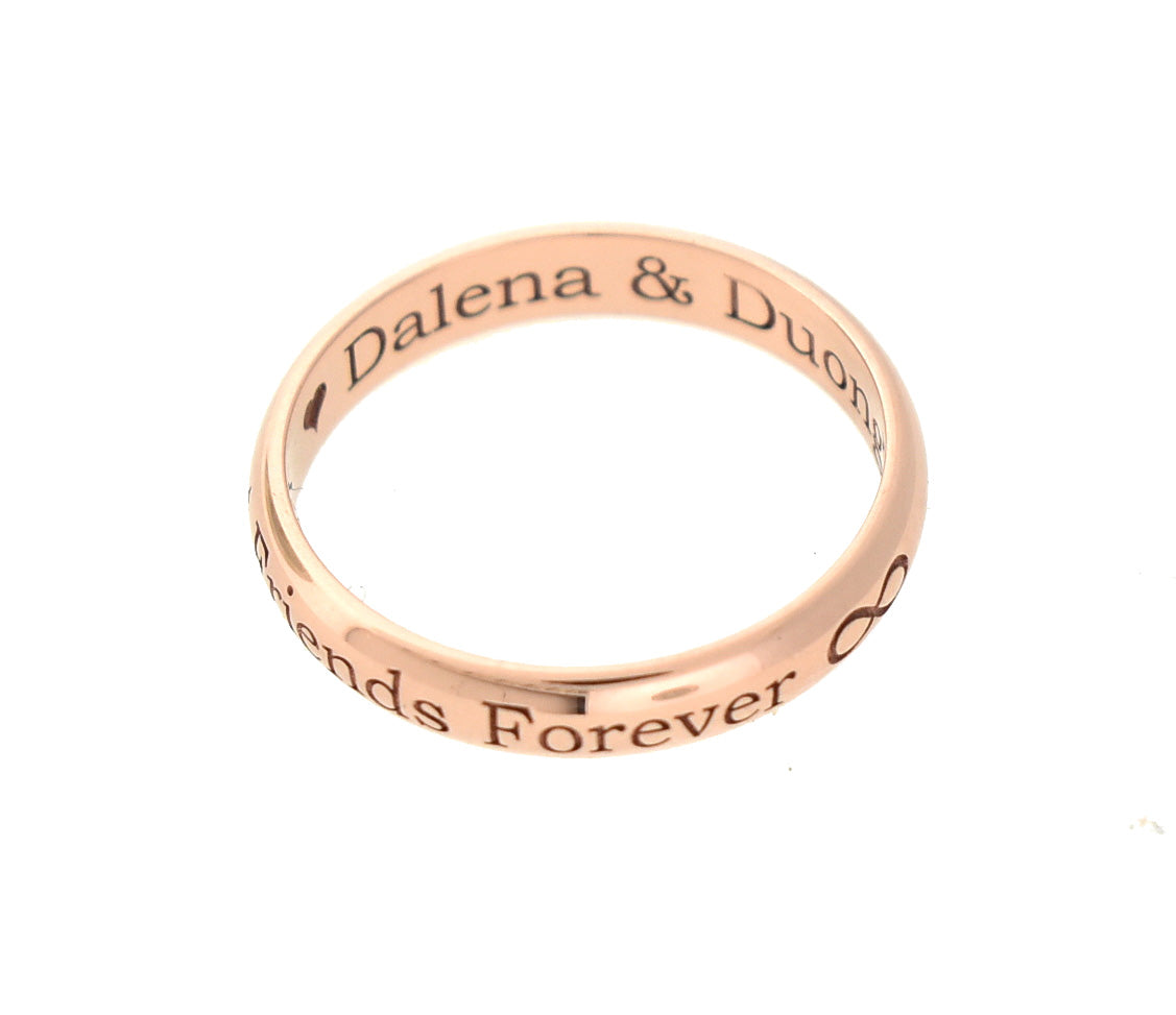 14k rose gold 3mm wedding anniversary promise ring band half round light