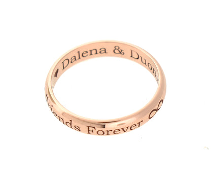 14k rose gold 3mm wedding anniversary promise ring band half round light