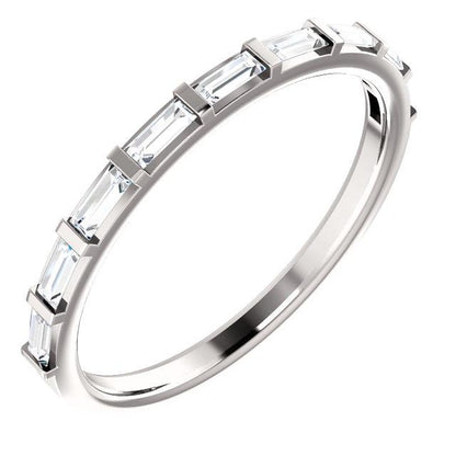 platinum 14k yellow white rose gold 1/4 ctw diamond baguette wedding anniversary band ring