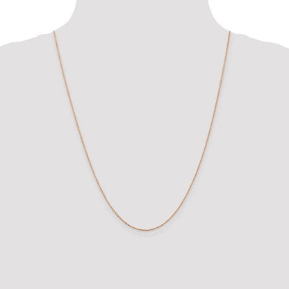 14k rose gold 0.80mm diamond cut choker necklace pendant chain