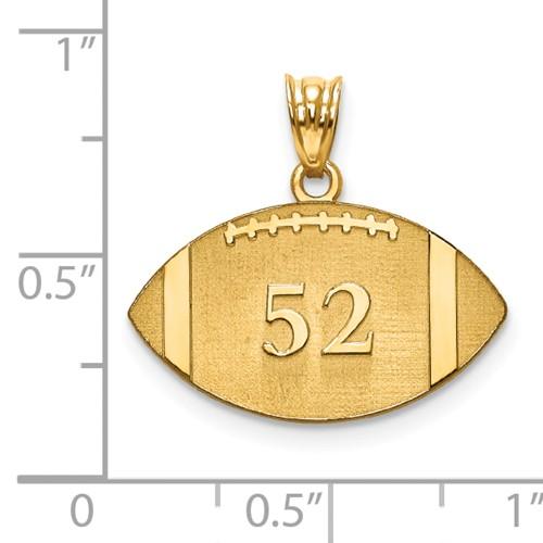 14k 10k Gold Sterling Silver Football Personalized Engraved Pendant