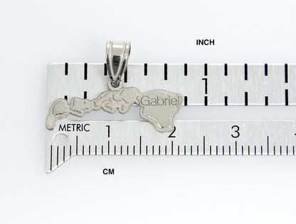 14k gold or sterling silver hawaii hi state map pendant charm personalized monogram