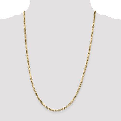 14k yellow gold 2.3mm beveled curb link bracelet anklet choker necklace pendant chain