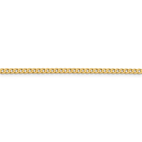 14k yellow gold 2.3mm beveled curb link bracelet anklet choker necklace pendant chain