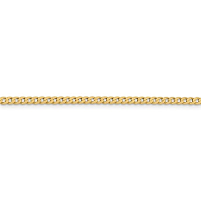 14k yellow gold 2.3mm beveled curb link bracelet anklet choker necklace pendant chain