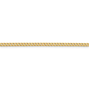 14K Yellow Gold 2.3mm Beveled Curb Link Bracelet Anklet Choker Necklace Pendant Chain