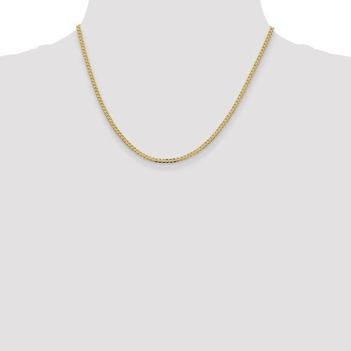 14k yellow gold 2.3mm beveled curb link bracelet anklet choker necklace pendant chain