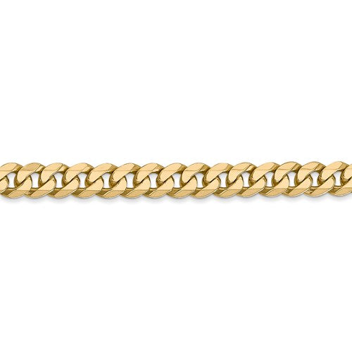 14k Yellow Gold 5.75mm Beveled Curb Link Bracelet Anklet Choker Necklace Pendant Chain
